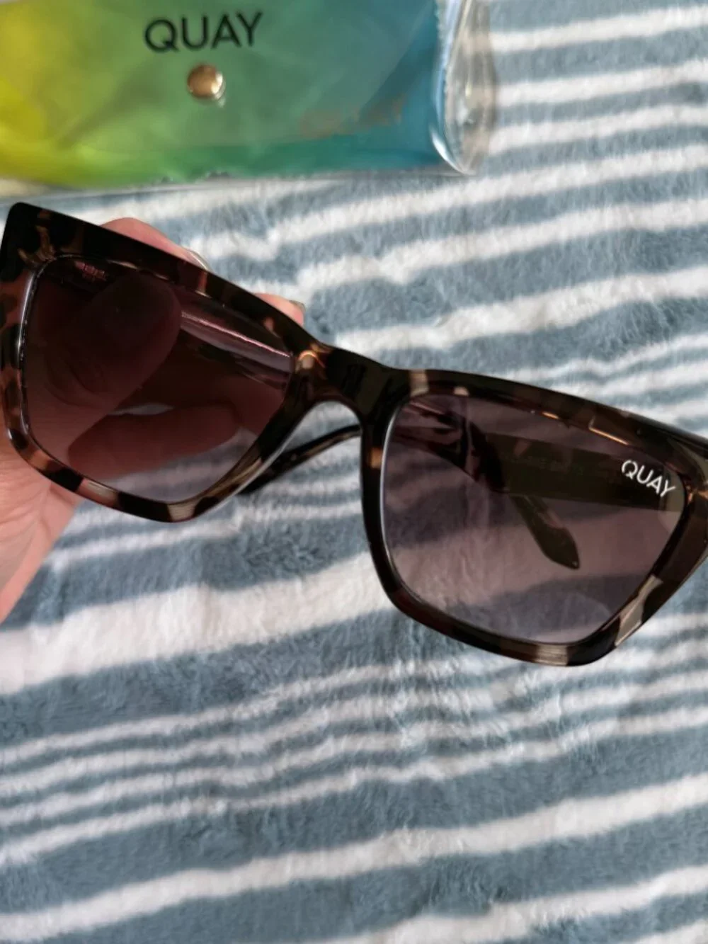 Quay Call The Shots Square Cat Eye Tortoise Brown Sunglasses